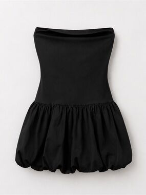 Target Black Strapless Bubble Hem Dress